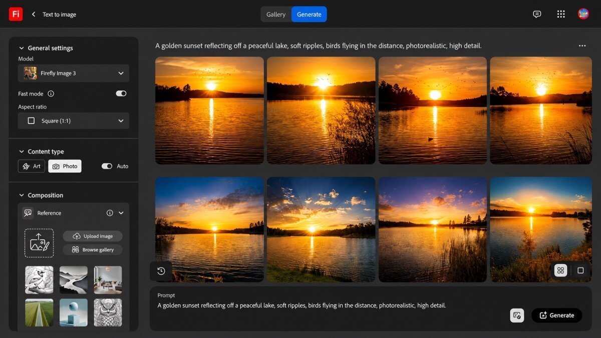 Adobe firefly review — Adobe Firefly interface screenshot