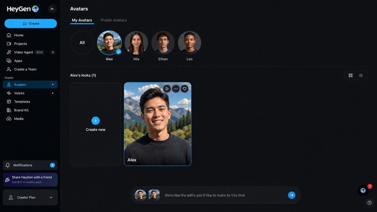 Heygen review — HeyGen interface screenshot
