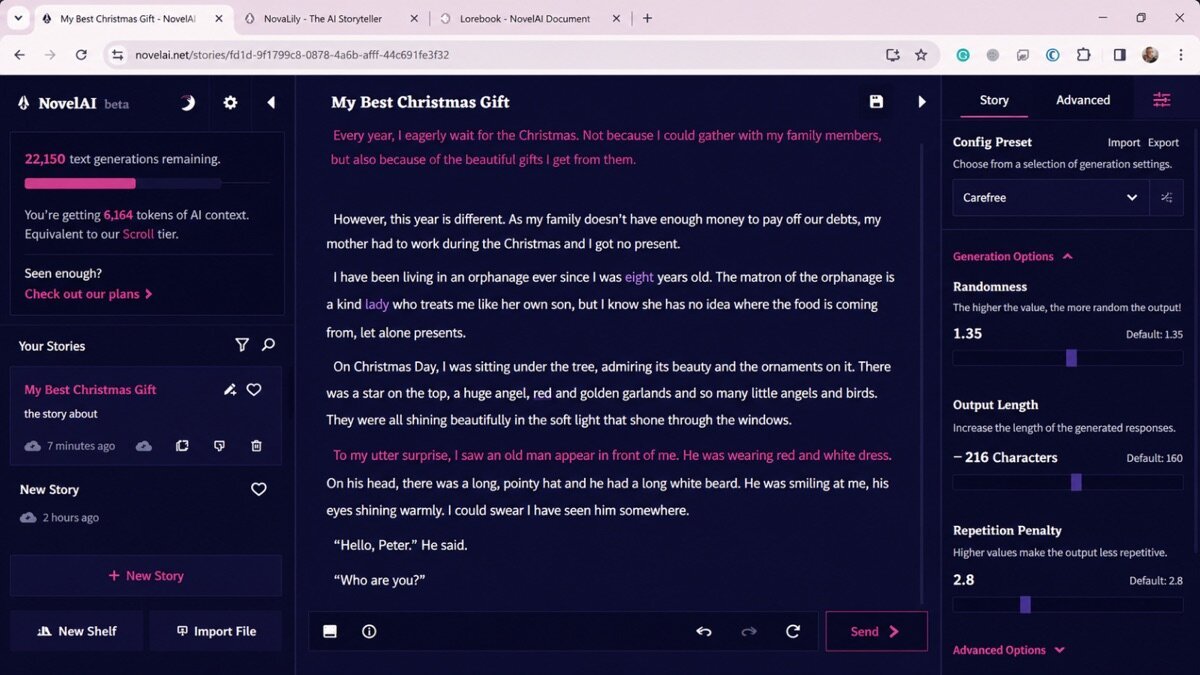 Novelai review — NovelAI interface screenshot