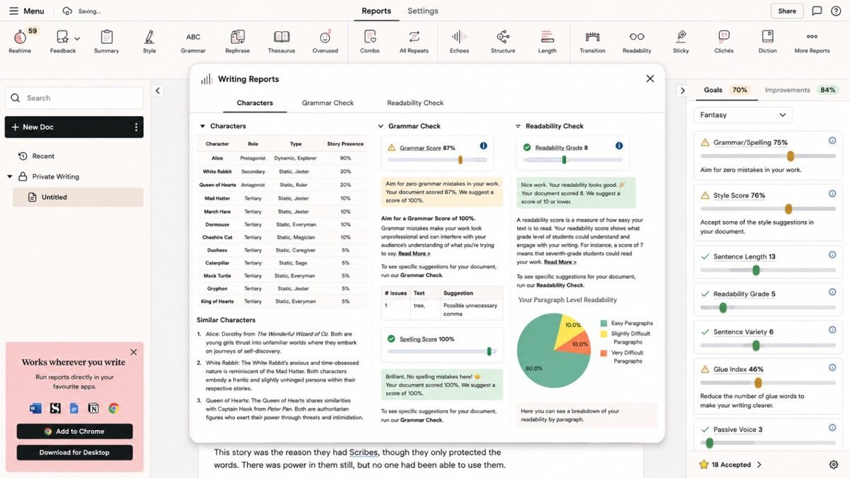 Prowritingaid review — ProWritingAid interface screenshot
