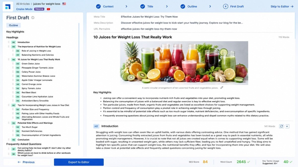 Scalenut review — Scalenut interface screenshot